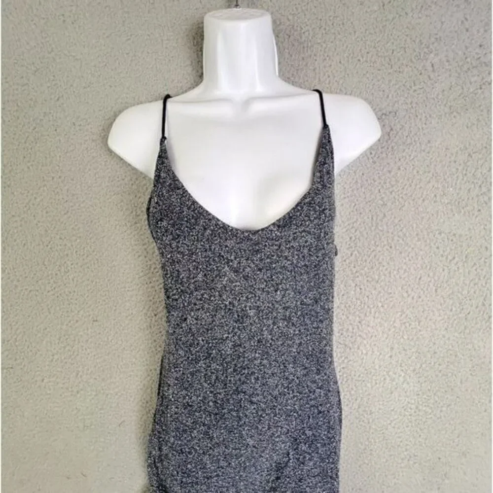 FREE PEOPLE WOMENS DRESS MAXI BLUE WITH SILVER GLITTER SIZE S P